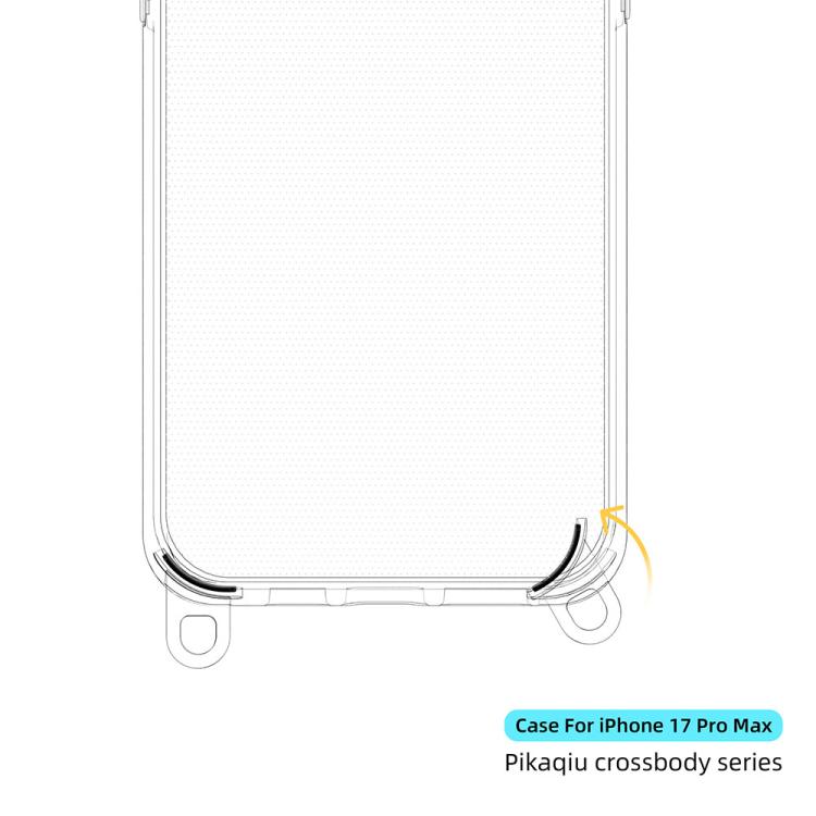 For iPhone 17 Pro Max Kalebol Minimalist High Transparency Multi Color Lanyard Hole Phone Case
