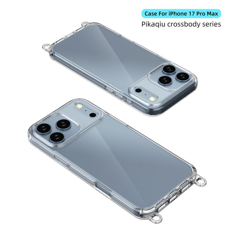 For iPhone 17 Pro Max Kalebol Minimalist High Transparency Multi Color Lanyard Hole Phone Case