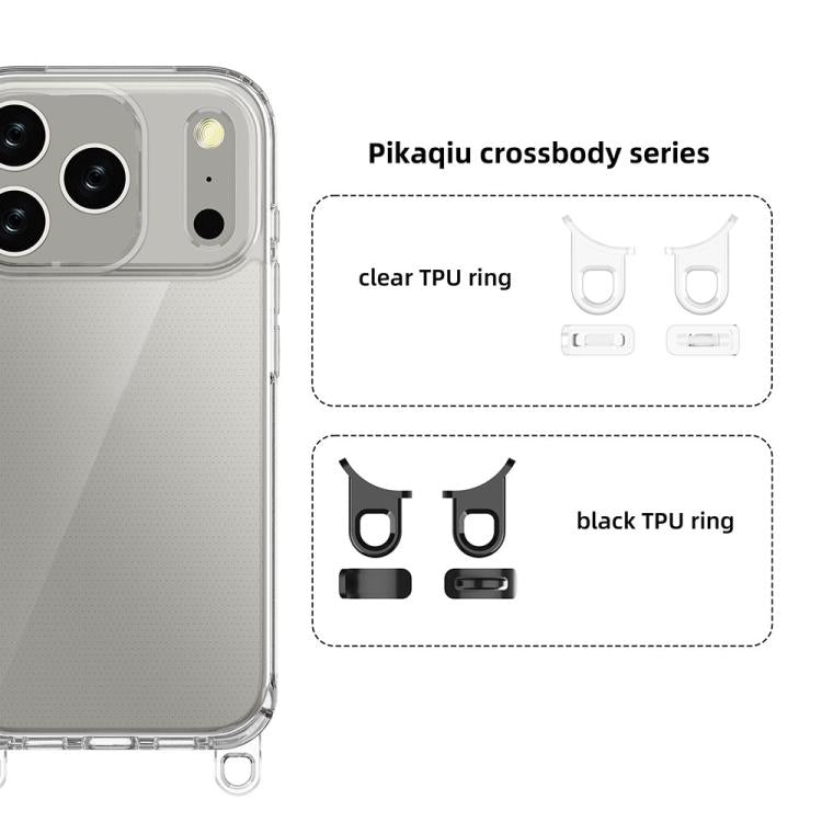 For iPhone 17 Pro Kalebol Minimalist High Transparency Multi Color Lanyard Hole Phone Case