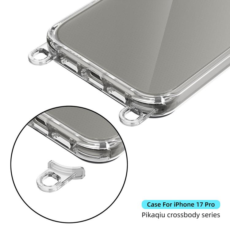 For iPhone 17 Pro Kalebol Minimalist High Transparency Multi Color Lanyard Hole Phone Case