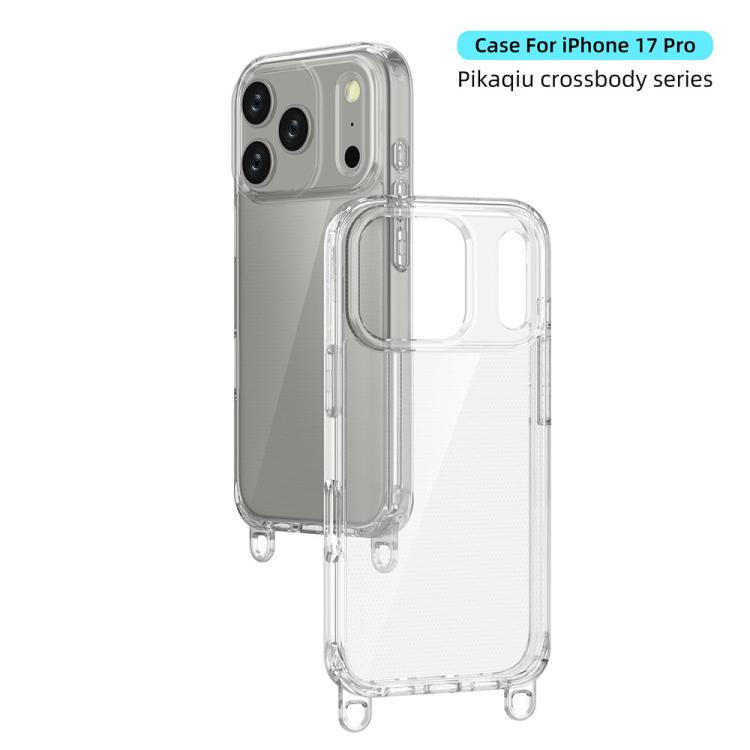 For iPhone 17 Pro Kalebol Minimalist High Transparency Multi Color Lanyard Hole Phone Case