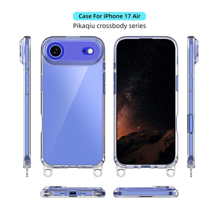 For iPhone Air Kalebol Minimalist High Transparency Multi Color Lanyard Hole Phone Case