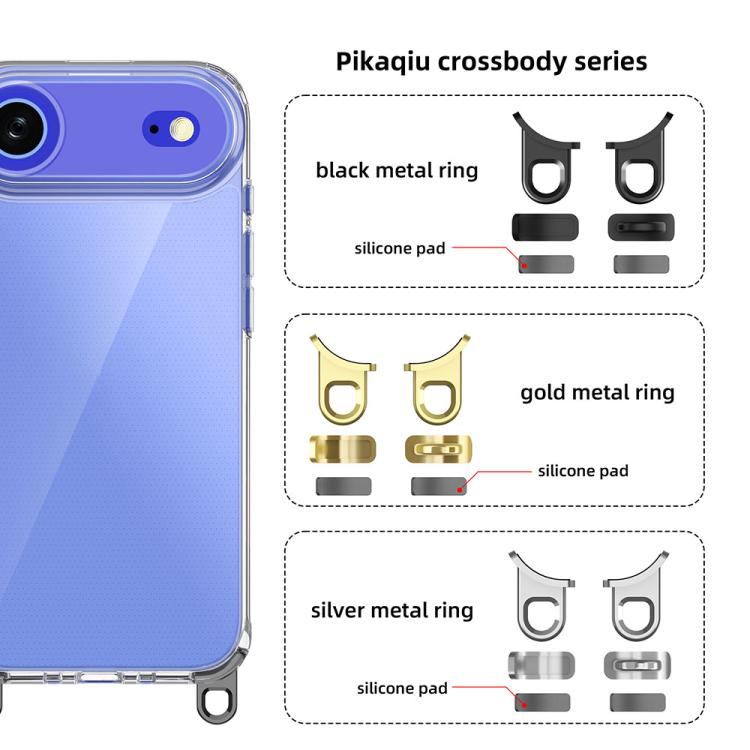 For iPhone Air Kalebol Minimalist High Transparency Multi Color Lanyard Hole Phone Case