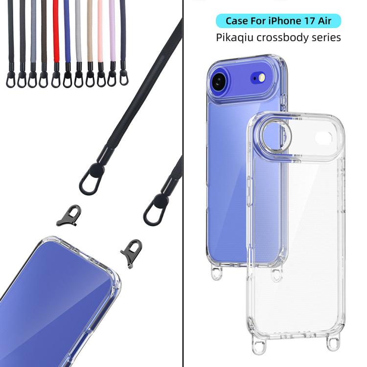 For iPhone Air Kalebol Minimalist High Transparency Multi Color Lanyard Hole Phone Case