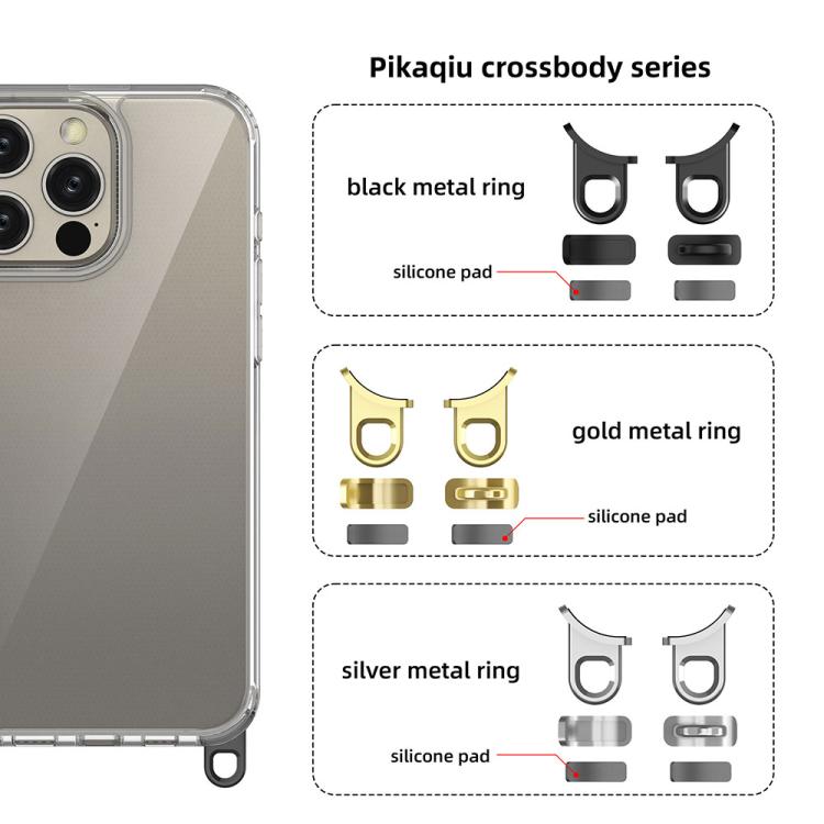For iPhone 16 Pro Max Kalebol Minimalist High Transparency Multi Color Lanyard Hole Phone Case