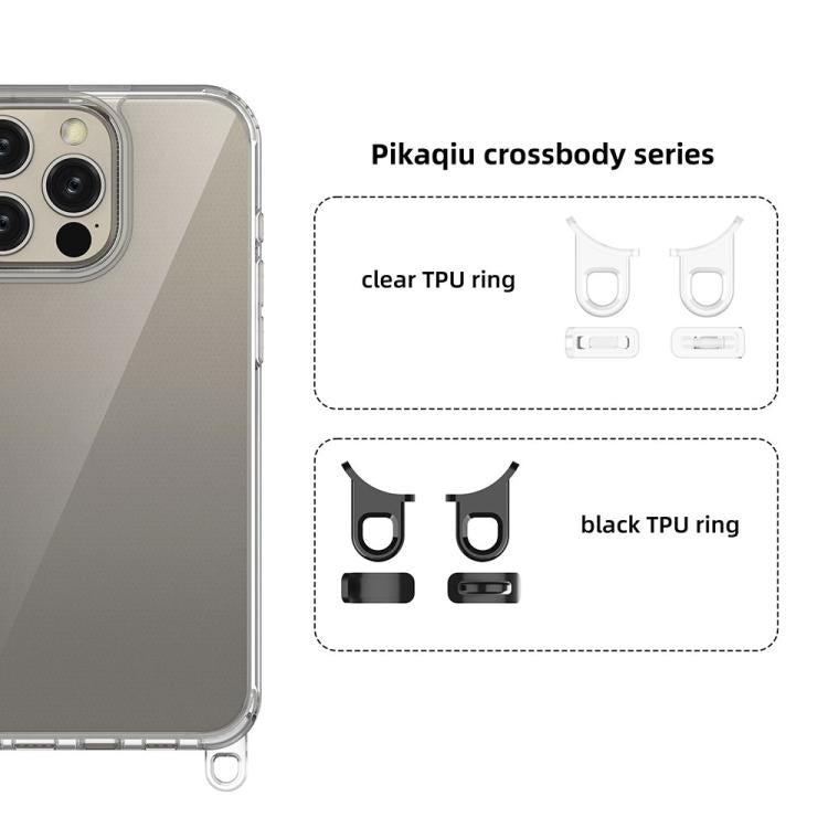 For iPhone 16 Pro Max Kalebol Minimalist High Transparency Multi Color Lanyard Hole Phone Case