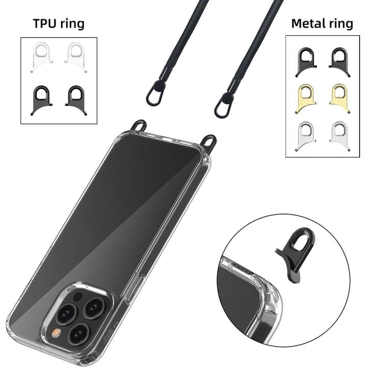 For iPhone 15 Pro Max Kalebol Minimalist High Transparency Multi Color Lanyard Hole Phone Case