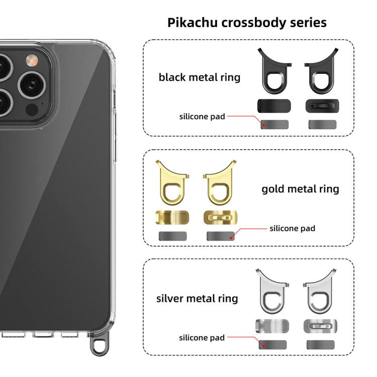 For iPhone 15 Pro Max Kalebol Minimalist High Transparency Multi Color Lanyard Hole Phone Case