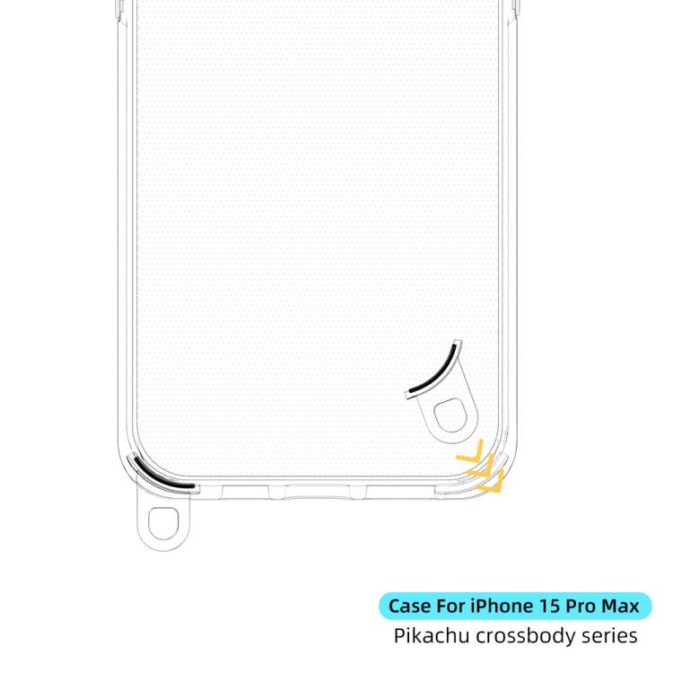 For iPhone 15 Pro Max Kalebol Minimalist High Transparency Multi Color Lanyard Hole Phone Case