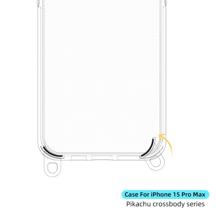 For iPhone 15 Pro Max Kalebol Minimalist High Transparency Multi Color Lanyard Hole Phone Case