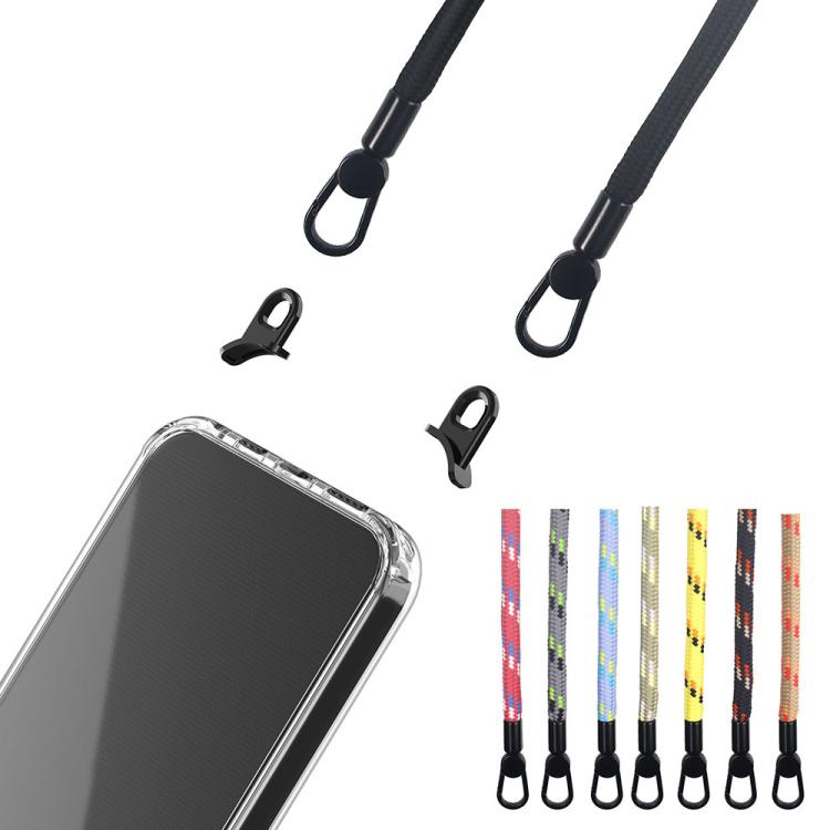 For iPhone 15 Pro Max Kalebol Minimalist High Transparency Multi Color Lanyard Hole Phone Case