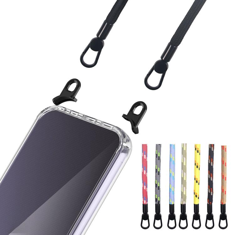 For iPhone 15 Pro Kalebol Minimalist High Transparency Multi Color Lanyard Hole Phone Case