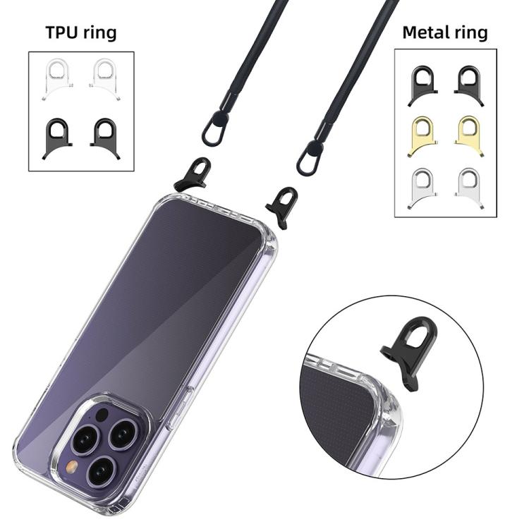 For iPhone 15 Pro Kalebol Minimalist High Transparency Multi Color Lanyard Hole Phone Case