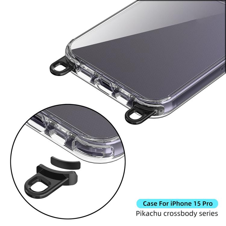 For iPhone 15 Pro Kalebol Minimalist High Transparency Multi Color Lanyard Hole Phone Case