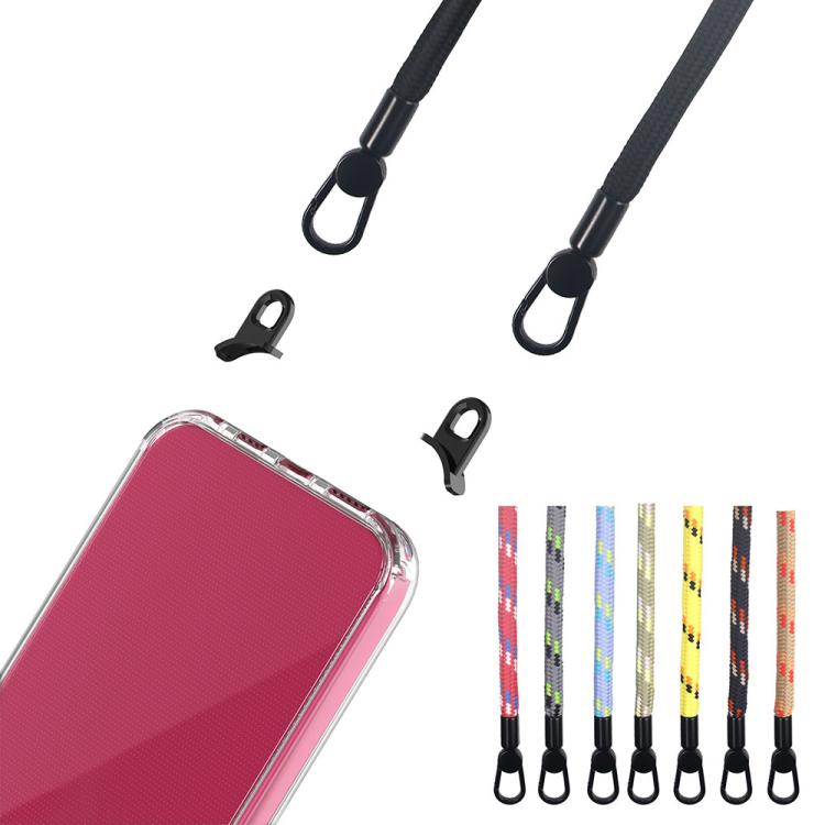 For iPhone 15 Plus Kalebol Minimalist High Transparency Multi Color Lanyard Hole Phone Case
