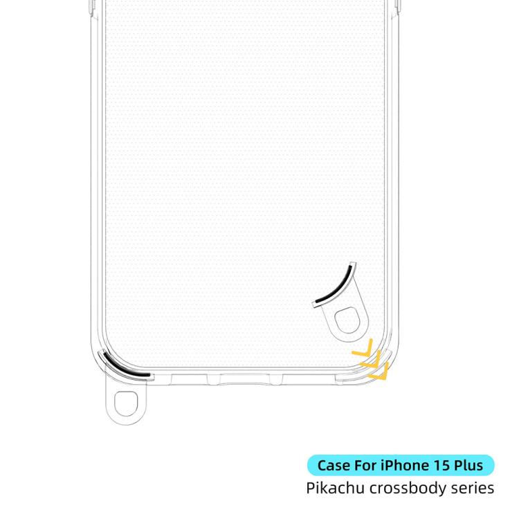 For iPhone 15 Plus Kalebol Minimalist High Transparency Multi Color Lanyard Hole Phone Case