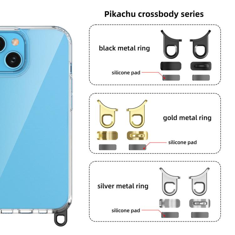 For iPhone 15 Kalebol Minimalist High Transparency Multi Color Lanyard Hole Phone Case
