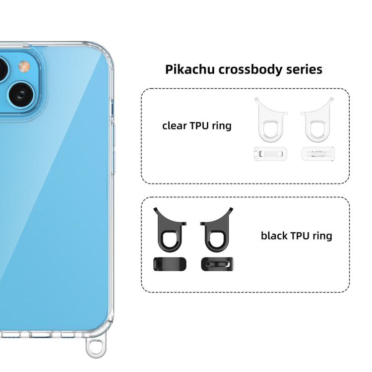 For iPhone 15 Kalebol Minimalist High Transparency Multi Color Lanyard Hole Phone Case