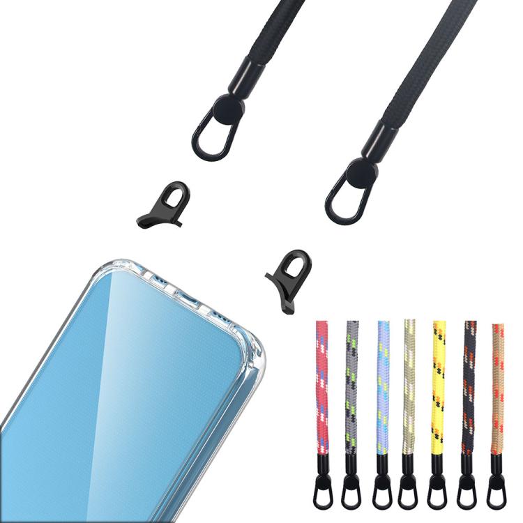 For iPhone 15 Kalebol Minimalist High Transparency Multi Color Lanyard Hole Phone Case