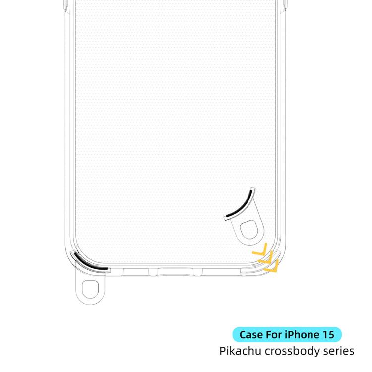 For iPhone 15 Kalebol Minimalist High Transparency Multi Color Lanyard Hole Phone Case