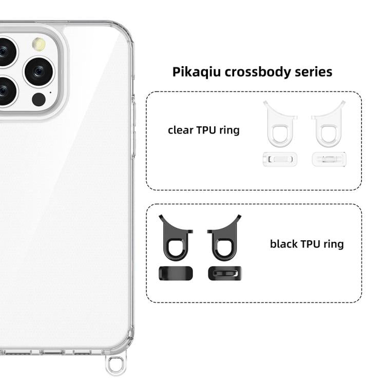 For iPhone 14 Pro Max Kalebol Minimalist High Transparency Multi Color Lanyard Hole Phone Case