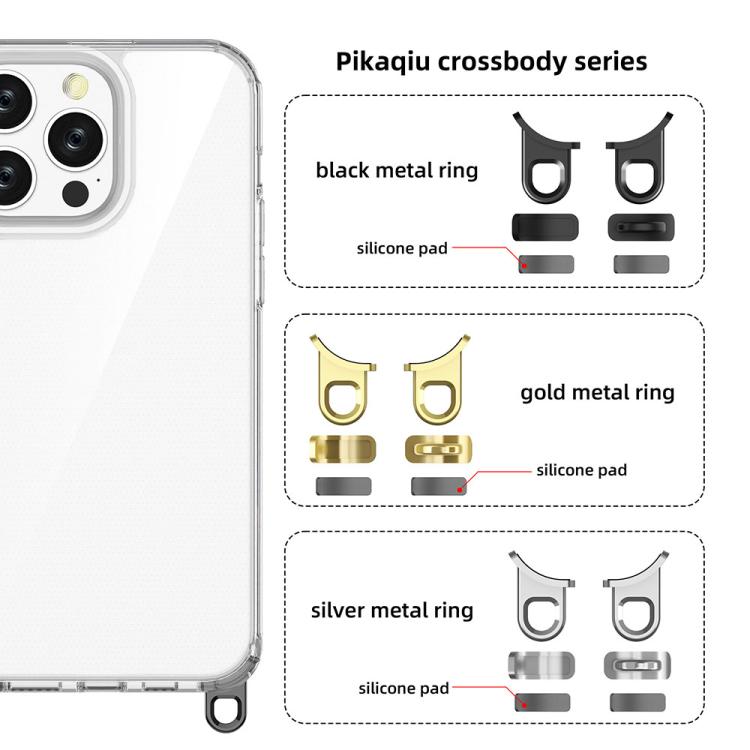 For iPhone 13 Pro Max Kalebol Minimalist High Transparency Multi Color Lanyard Hole Phone Case