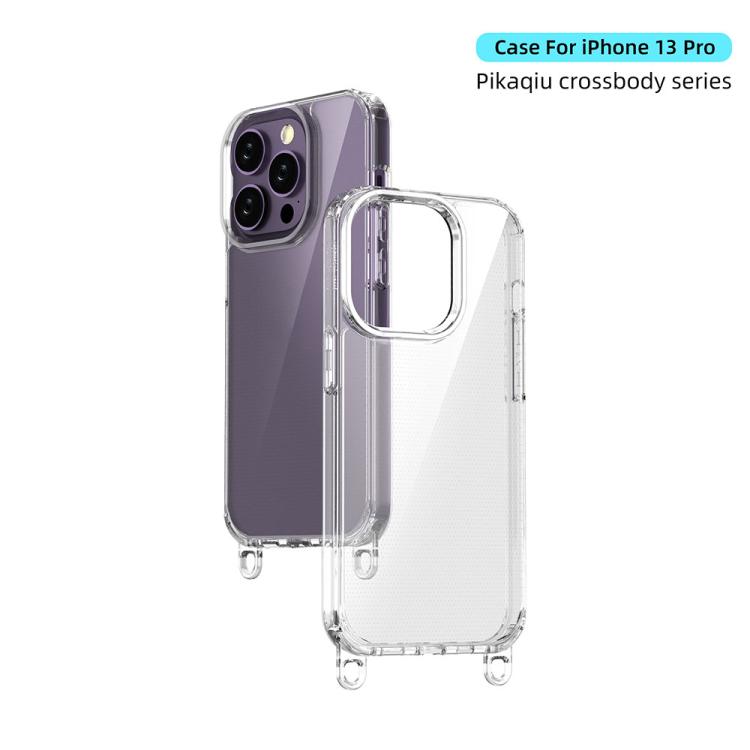 For iPhone 13 Pro Kalebol Minimalist High Transparency Multi Color Lanyard Hole Phone Case