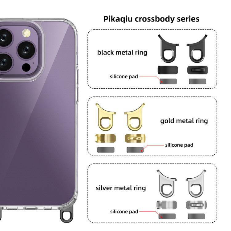 For iPhone 13 Pro Kalebol Minimalist High Transparency Multi Color Lanyard Hole Phone Case