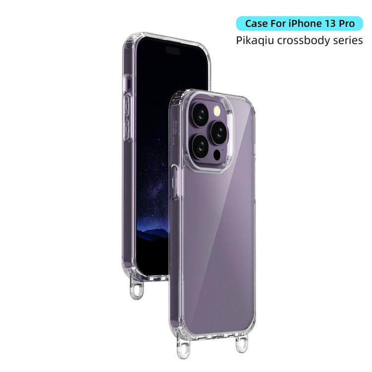 For iPhone 13 Pro Kalebol Minimalist High Transparency Multi Color Lanyard Hole Phone Case