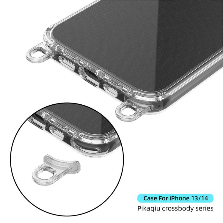 For iPhone 13 Kalebol Minimalist High Transparency Multi Color Lanyard Hole Phone Case