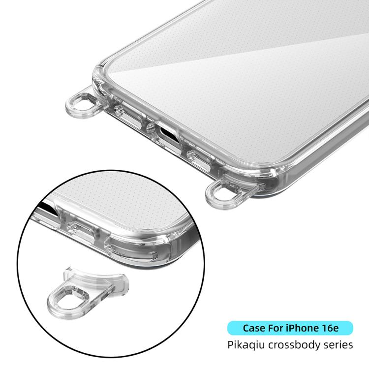 For iPhone 17e / 16e Kalebol Minimalist High Transparency Multi Color Lanyard Hole Phone Case