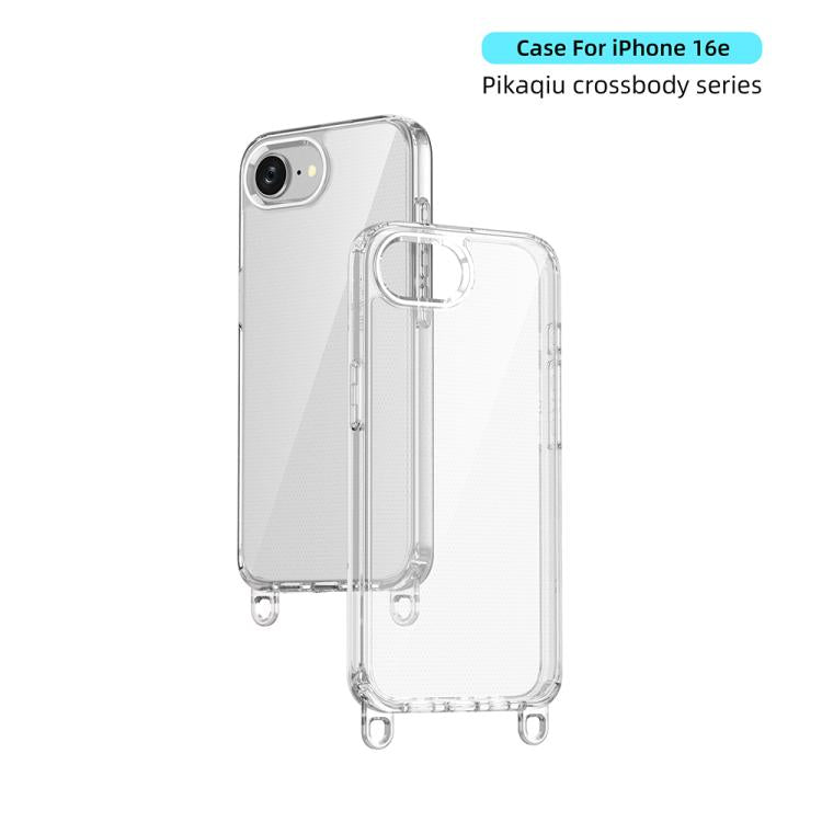 For iPhone 17e / 16e Kalebol Minimalist High Transparency Multi Color Lanyard Hole Phone Case