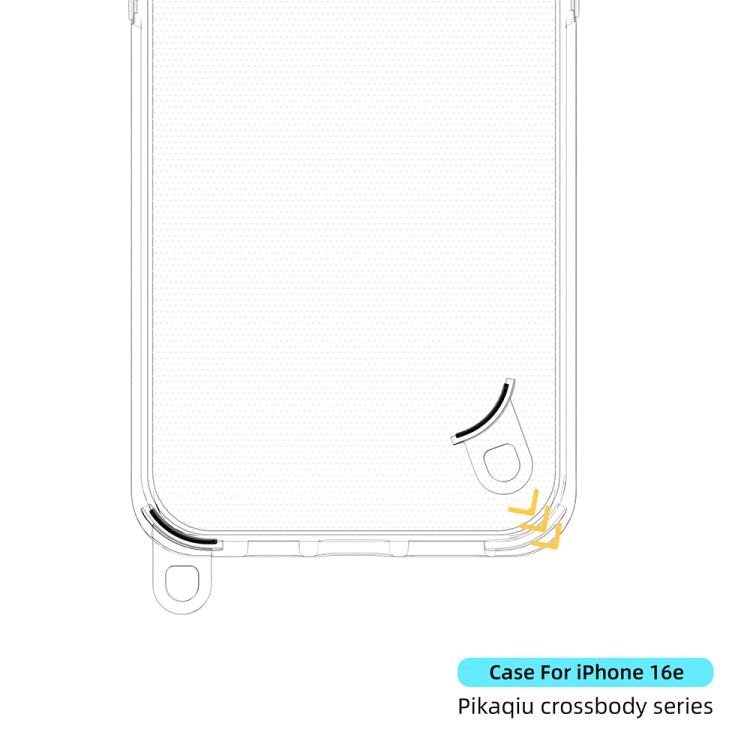 For iPhone 17e / 16e Kalebol Minimalist High Transparency Multi Color Lanyard Hole Phone Case