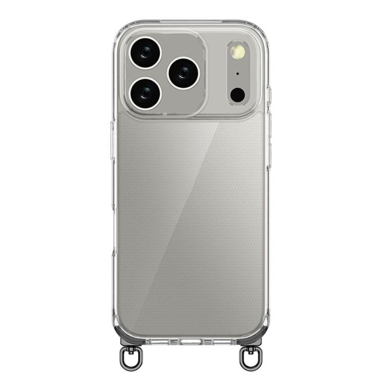 For iPhone 17 Pro Kalebol Minimalist High Transparency Multi Color Rotating Lanyard Hole Phone Case