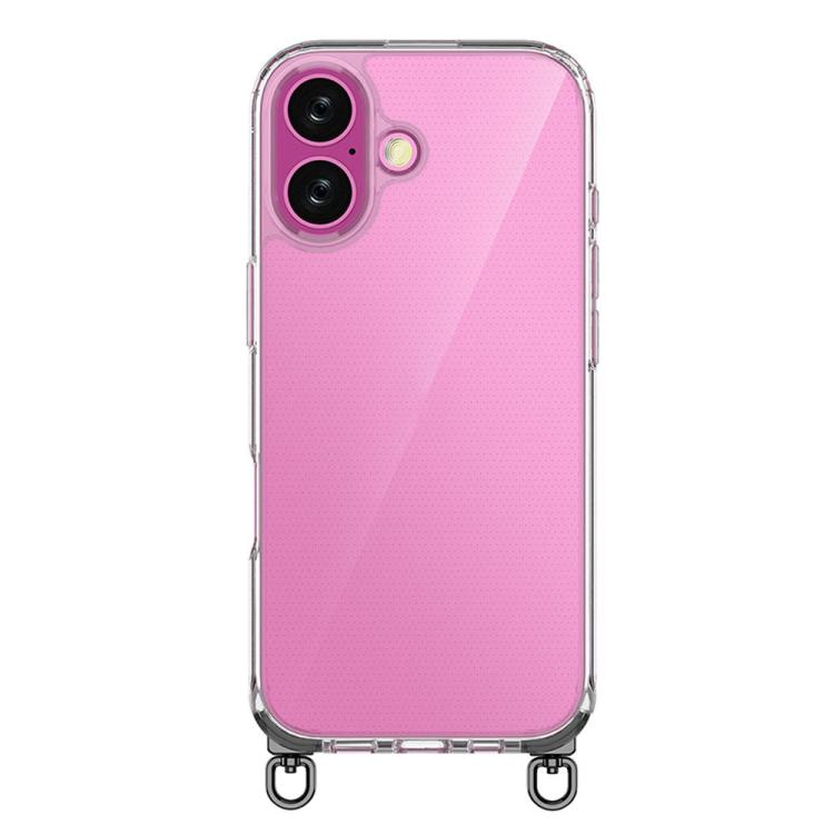 For iPhone 17 Kalebol Minimalist High Transparency Multi Color Rotating Lanyard Hole Phone Case