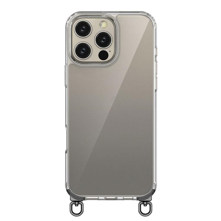 For iPhone 16 Pro Max Kalebol Minimalist High Transparency Multi Color Rotating Lanyard Hole Phone Case