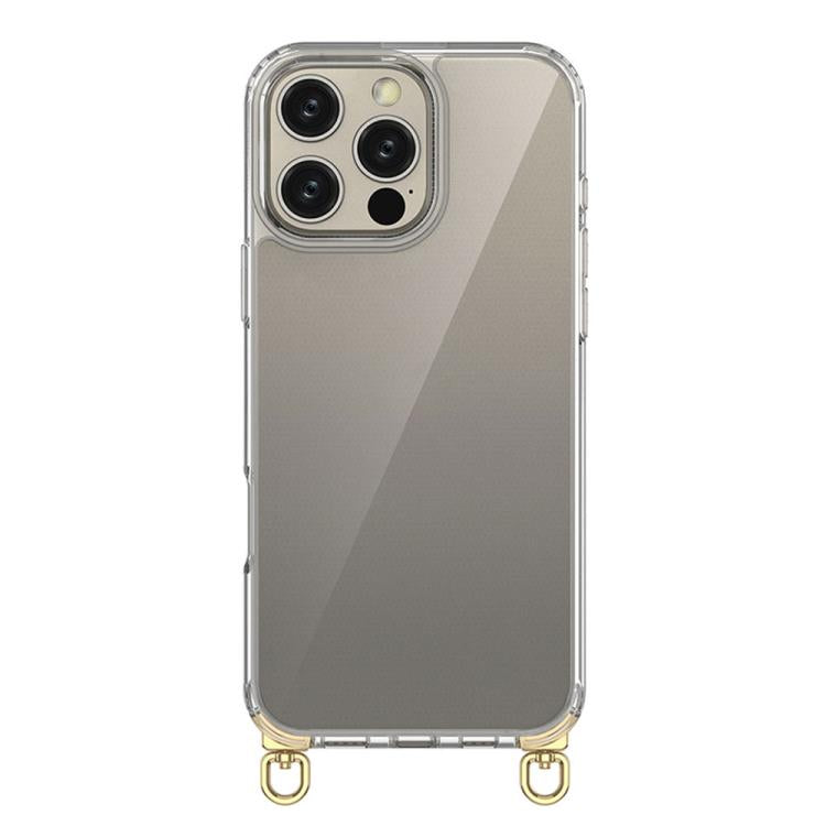 For iPhone 16 Pro Max Kalebol Minimalist High Transparency Multi Color Rotating Lanyard Hole Phone Case
