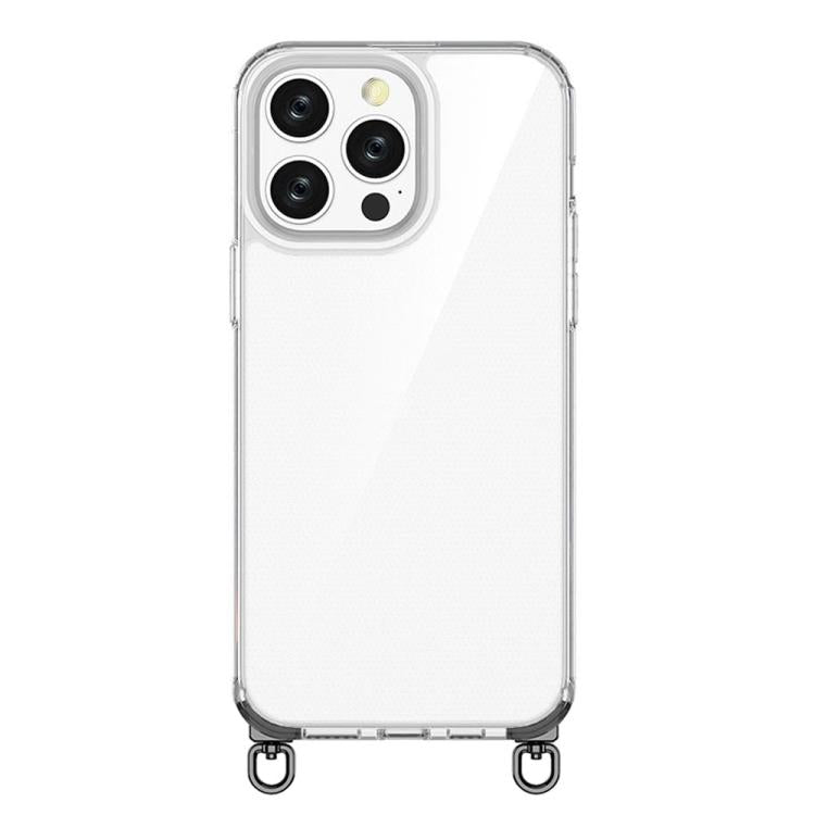 For iPhone 15 Pro Max Kalebol Minimalist High Transparency Multi Color Rotating Lanyard Hole Phone Case