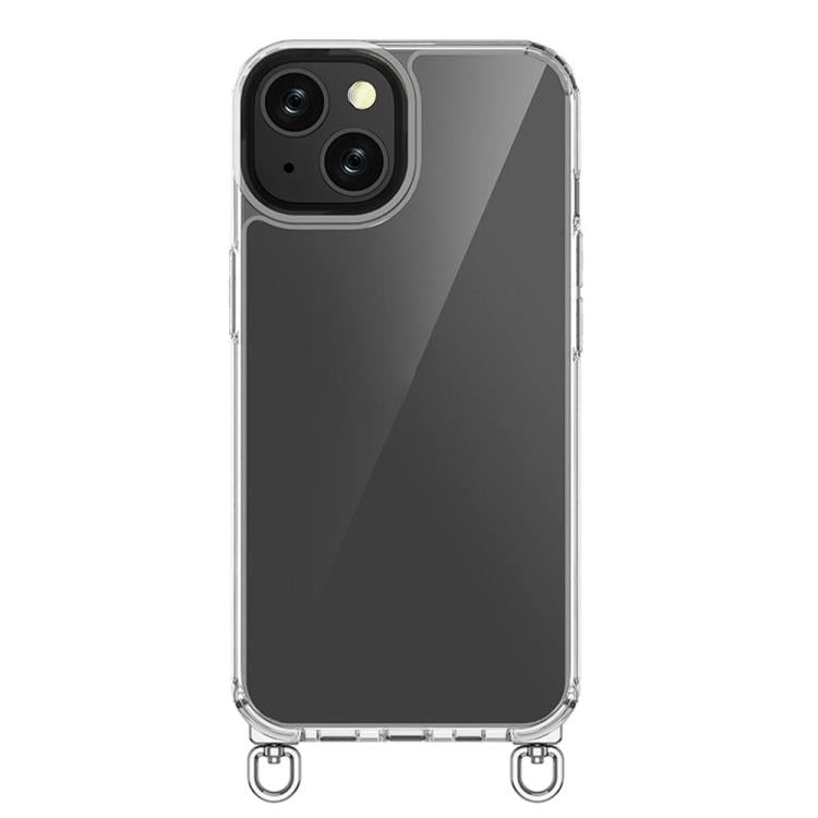 For iPhone 14 Plus Kalebol Minimalist High Transparency Multi Color Rotating Lanyard Hole Phone Case