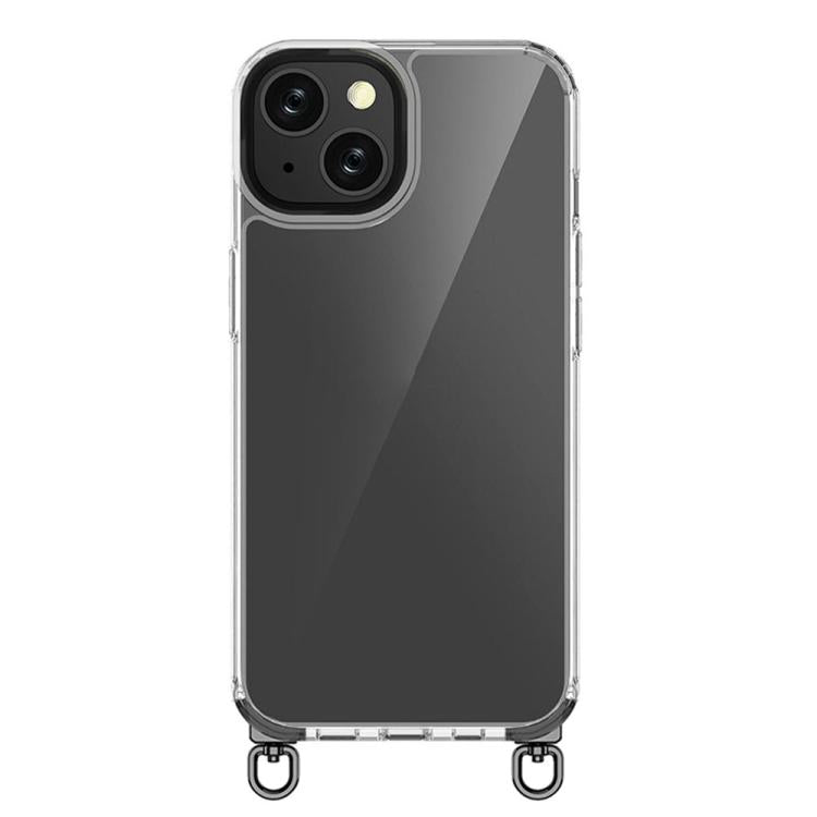 For iPhone 14 Kalebol Minimalist High Transparency Multi Color Rotating Lanyard Hole Phone Case