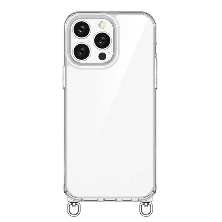 For iPhone 13 Pro Max Kalebol Minimalist High Transparency Multi Color Rotating Lanyard Hole Phone Case