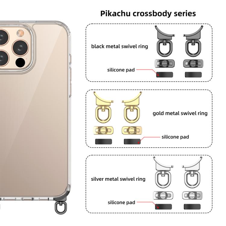 For iPhone 17 Pro Max Kalebol Minimalist High Transparency Multi Color Rotating Lanyard Hole Phone Case