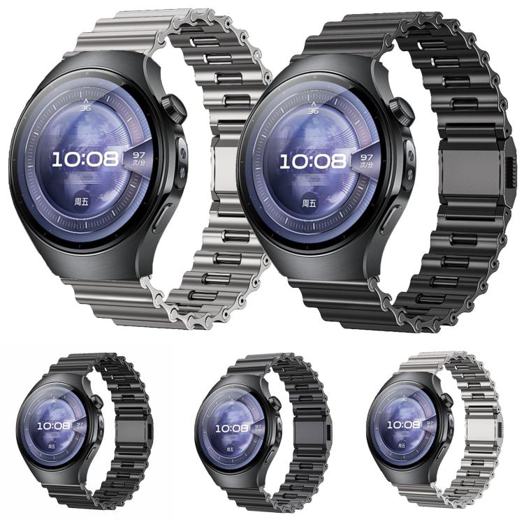 22mm Ocean Wave Texture Magnetic Clasp Stainless Steel Watch Band