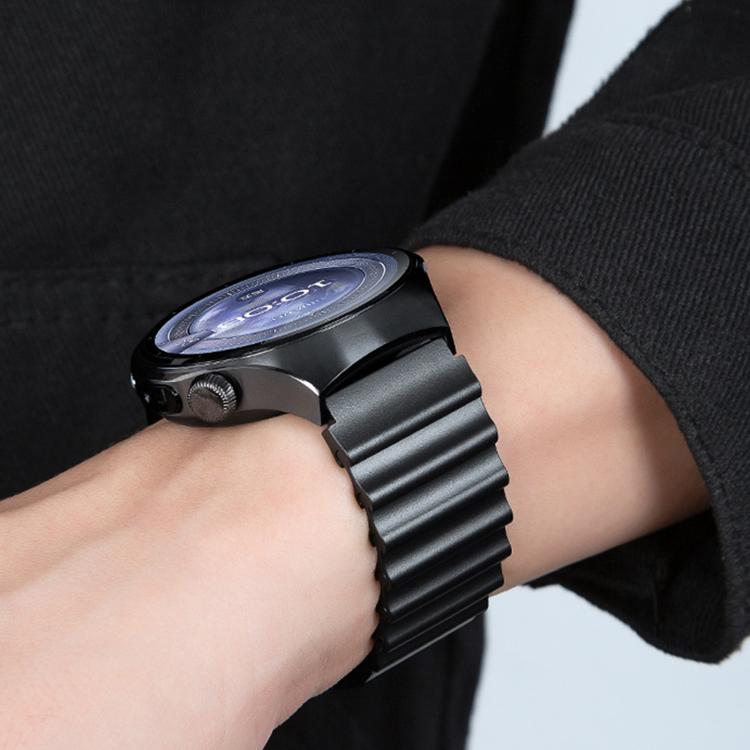 22mm Ocean Wave Texture Magnetic Clasp Stainless Steel Watch Band