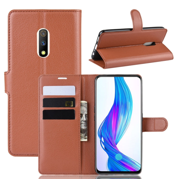 Litchi Texture Horizontal Flip Leather Case for OPPO Realme X, with Wallet & Holder & Card Slots