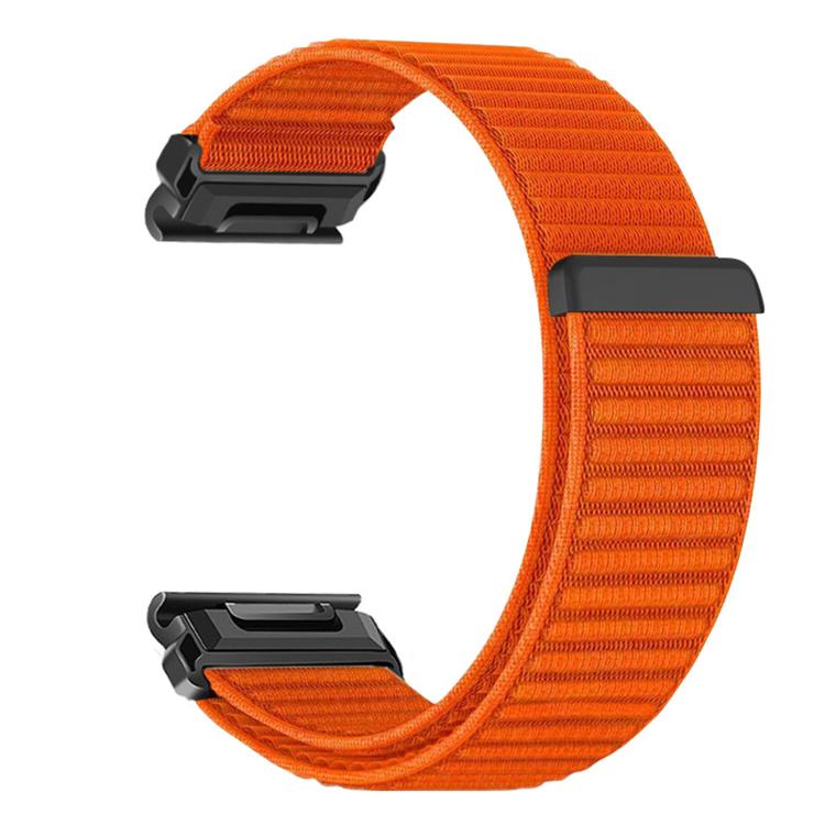 For Garmin 22mm Woven Nylon Hook And Loop Fastener Metal Interface Watch Band