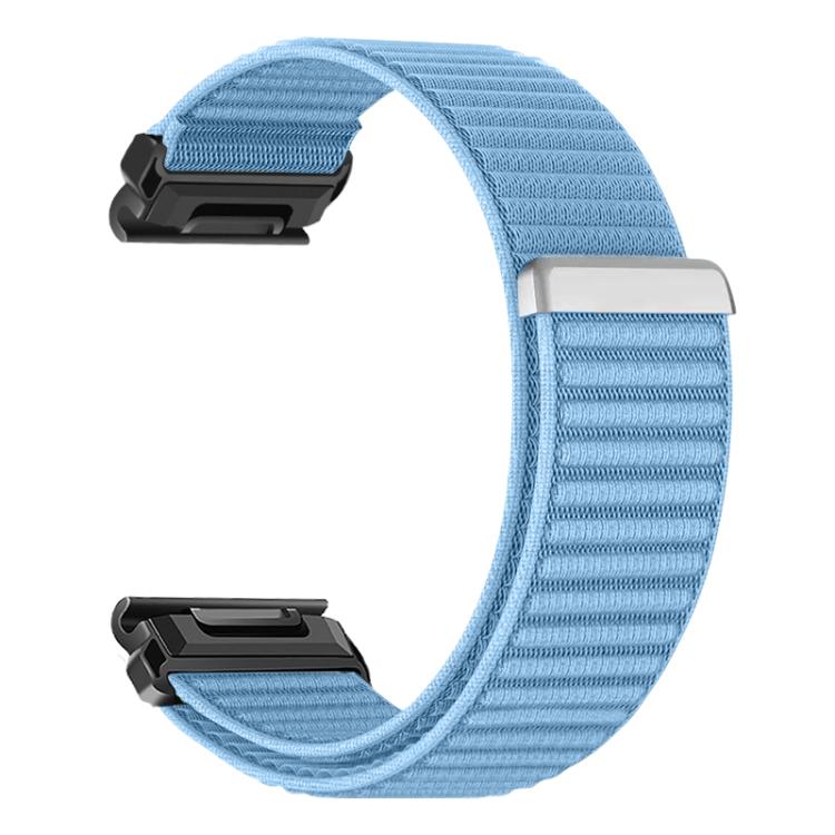 For Garmin 22mm Woven Nylon Hook And Loop Fastener Metal Interface Watch Band