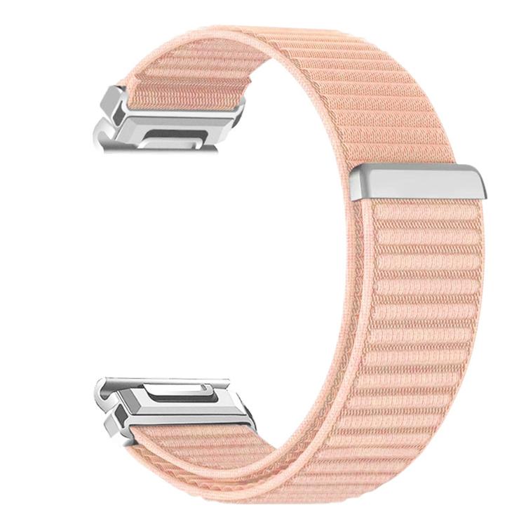 For Garmin 22mm Woven Nylon Hook And Loop Fastener Metal Interface Watch Band