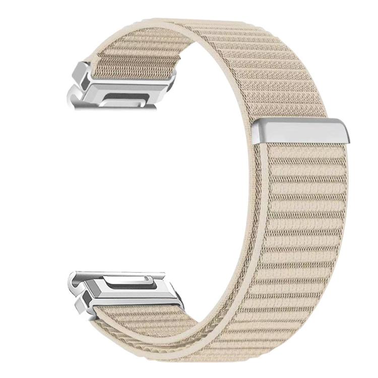 For Garmin 22mm Woven Nylon Hook And Loop Fastener Metal Interface Watch Band