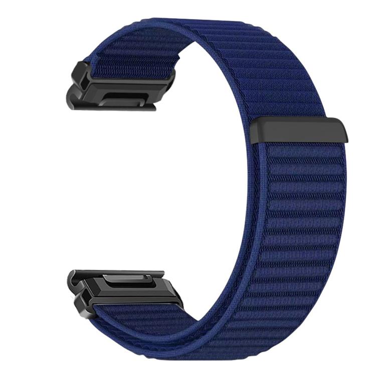 For Garmin 26mm Woven Nylon Hook And Loop Fastener Metal Interface Watch Band